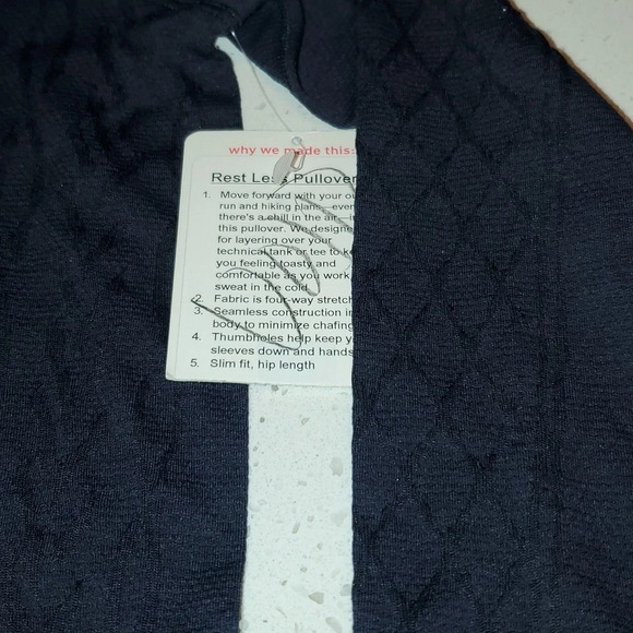Lululemon Restless Pullover Crewneck Thumbholes Midnight Navy Womens Size 2 NWT - Picture 7 of 16